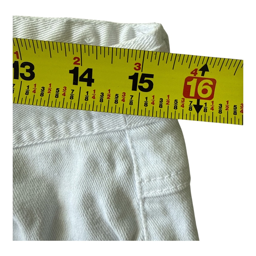 Cache Cropped Jeans Women 8 White Vintage Y2K Rhinestone Embellished Statement - Picture 8 of 10